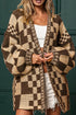 'Celandine' Checkered Drop Shoulder Cardigan - Celes Fashion